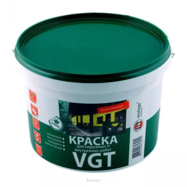 Водная краска для наружных и внутренних работ VGT белый (3 кг) Водная краска для наружных и внутренних работ VGT белый (3 кг)