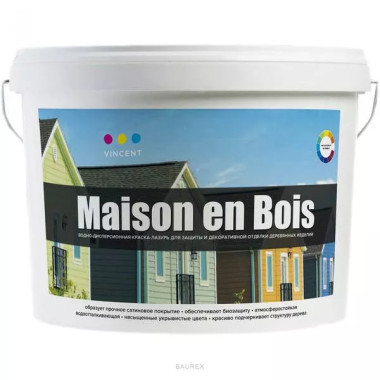 Водно дисперсионная краска лазурь Vincent Maison en Bois белый (0,9 л) Водно дисперсионная краска лазурь Vincent Maison en Bois белый (0,9 л)