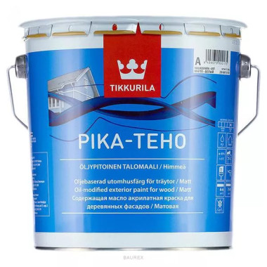 Водорастворимая фасадная краска для дерева Tikkurila Pika Teho белый (2,7 л) Водорастворимая фасадная краска для дерева Tikkurila Pika Teho белый (2,7 л)